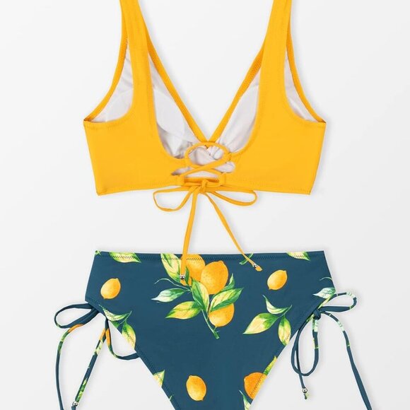 Women's Bikini Swimsuit Yellow M Fabric 80% Chinlon, 20% Spandex - Picture 6 of 6